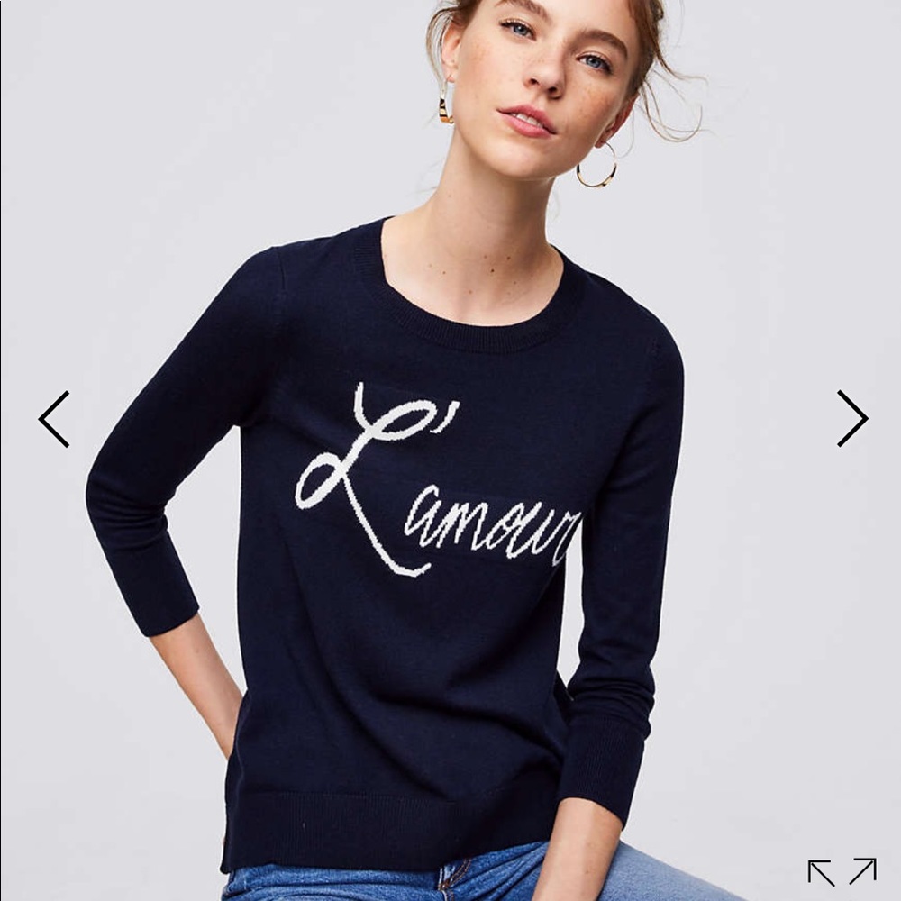 LOFT light weight L’amour sweater ❤️